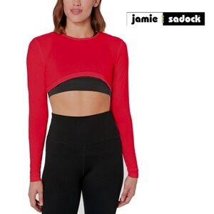 Jamie Sadock Crop Top Solar Protection Sunsense 35 SPF Lightweight Sleeves Arms